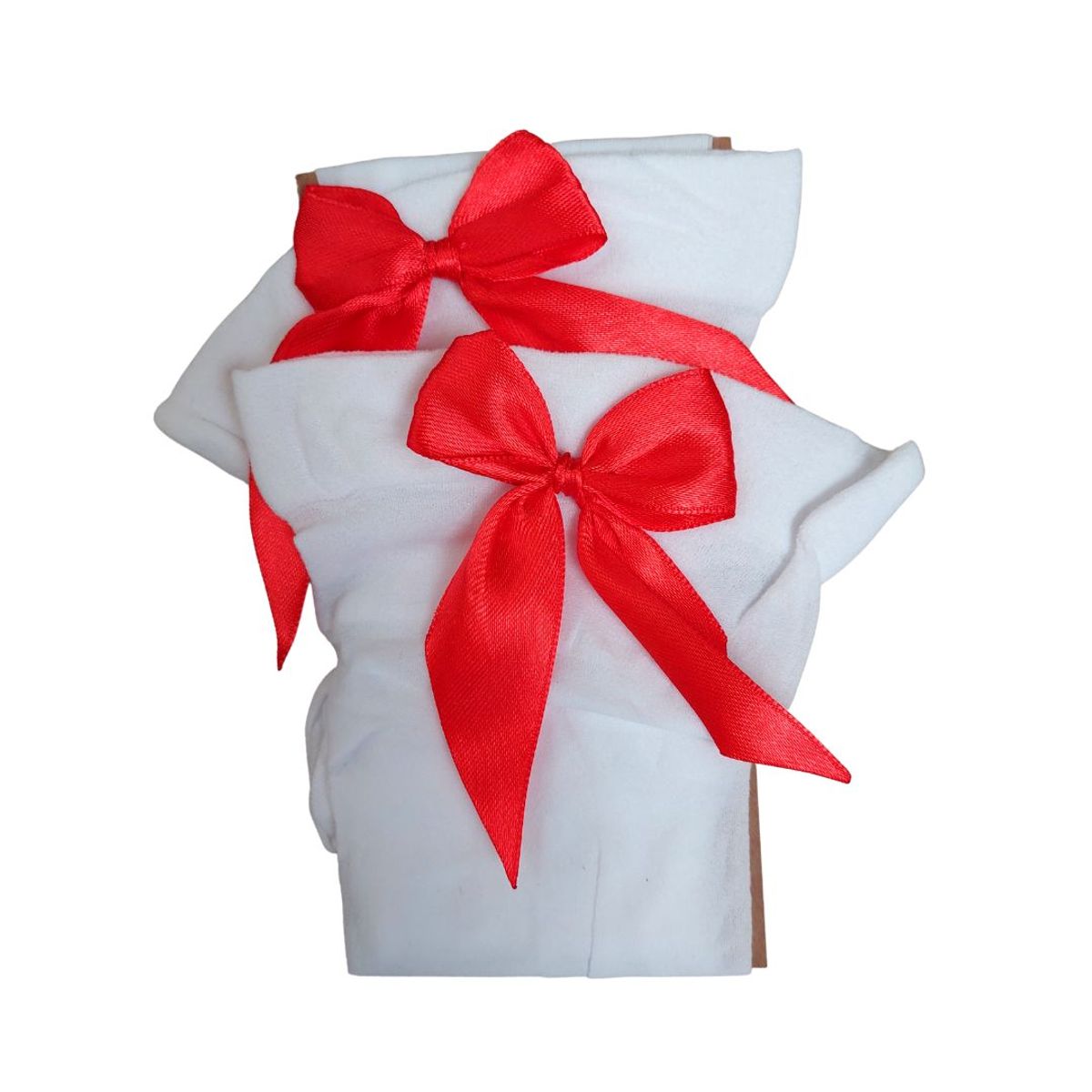 GENERICO - Medias veladas para liguero con moño Blanco moño rojo