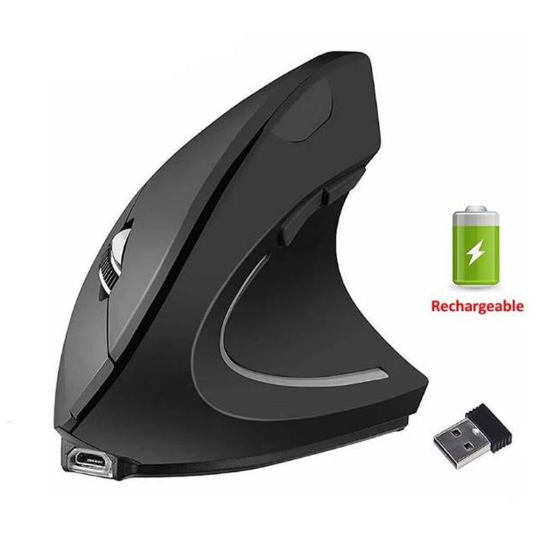 ONE PIXEL - Mouse Vertical Inalámbrico Recargable Ergonómico Negro