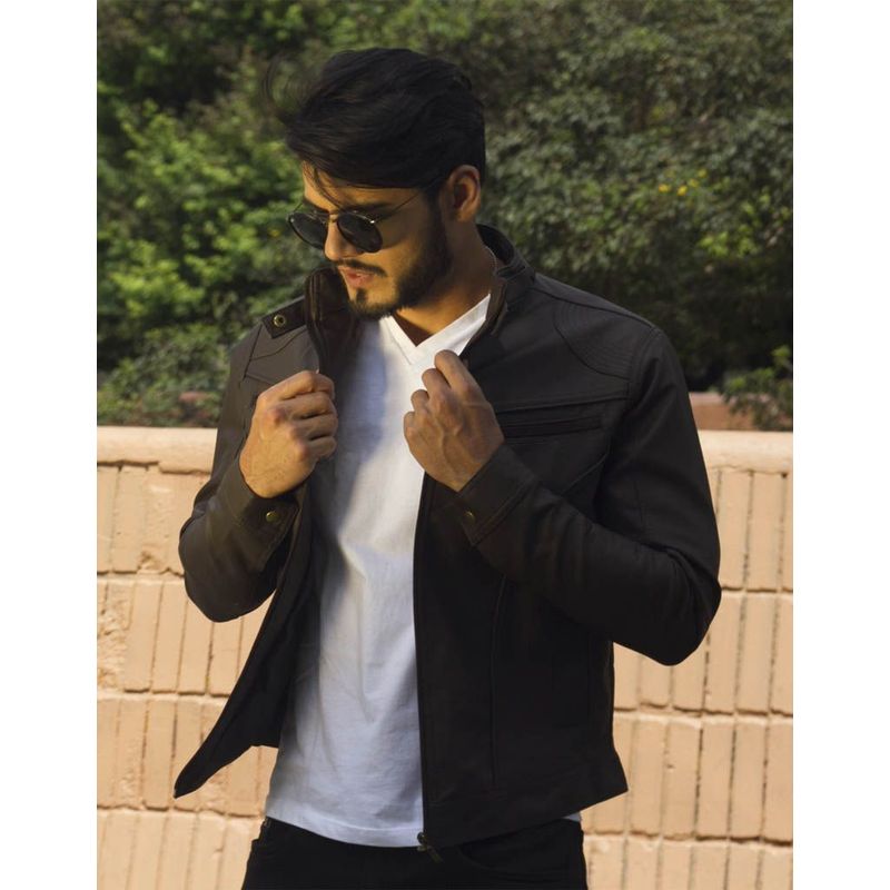 SYK - Chaqueta cuerotex tipo slim casual piloto.