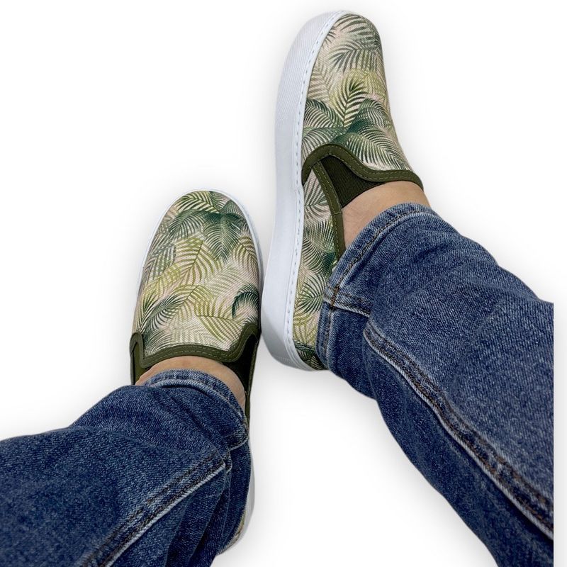 XIAN SHOES - Oxford mocasin ramas verdes MASCULINO