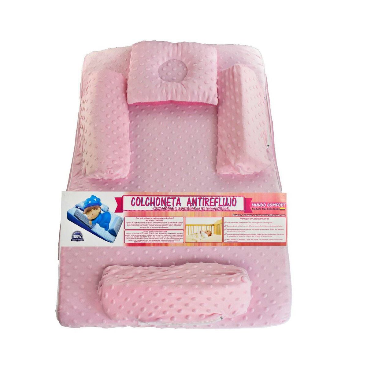 MUNDO BEBE - Colchoneta cojín antireflujo para bebé