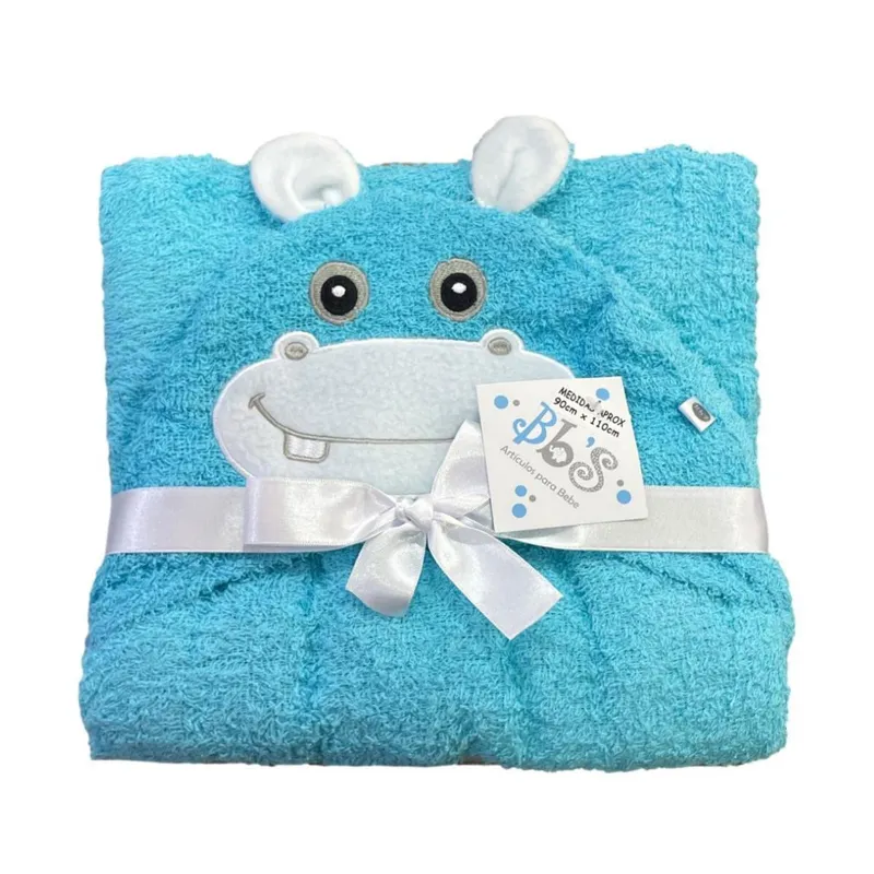 MUNDO BEBE - Toalla con capota para bebé azul niño