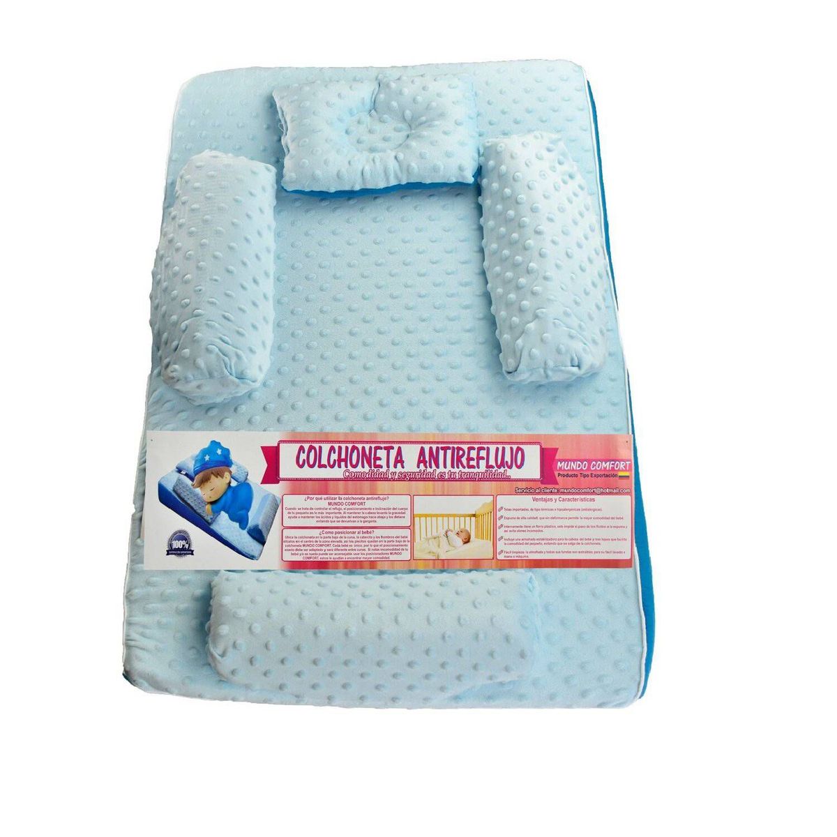 MUNDO BEBE - Almohada para bebe anti-reflujo