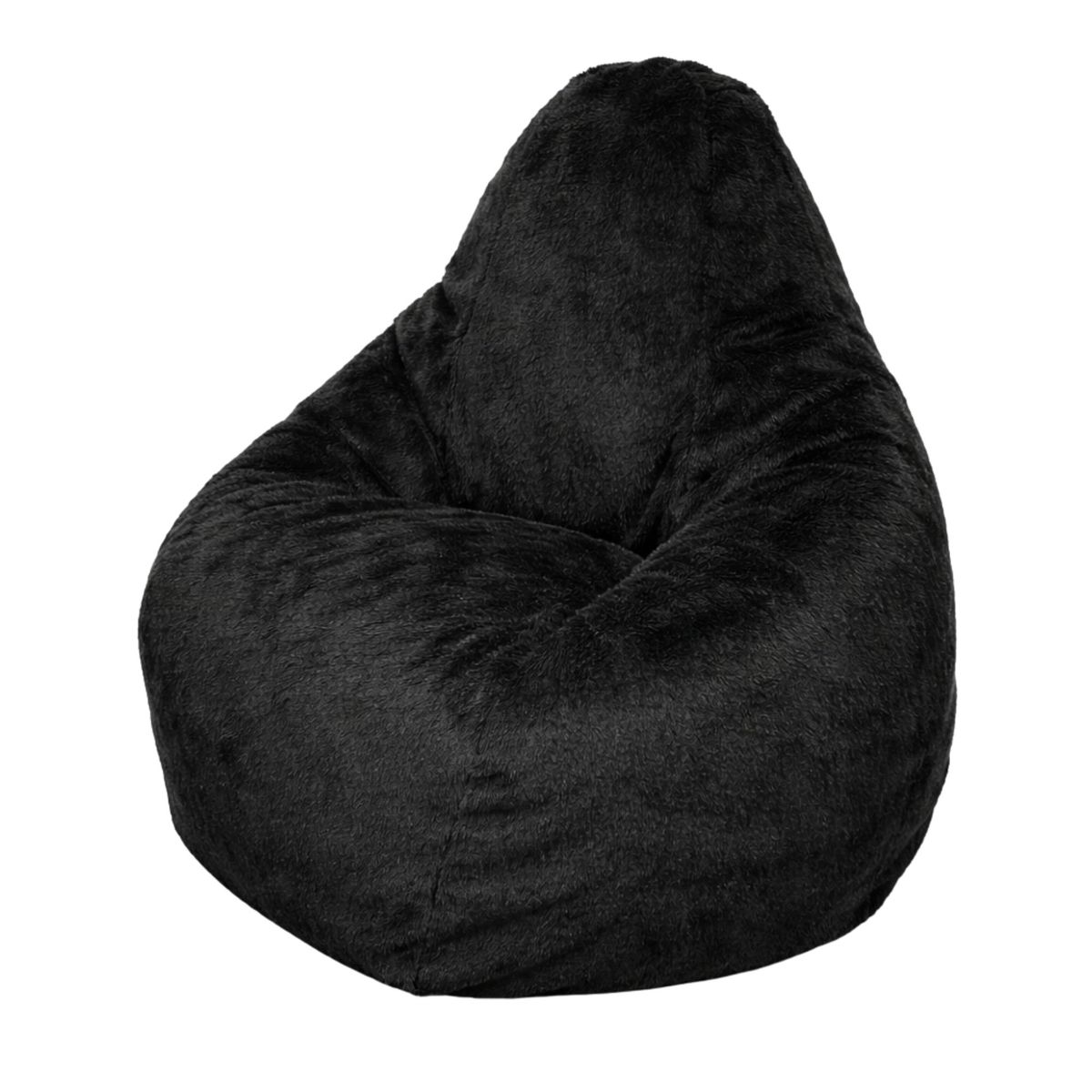 ESTILO RELAX - Silla Puff Zen En Tela Peluche Talla L - Negro