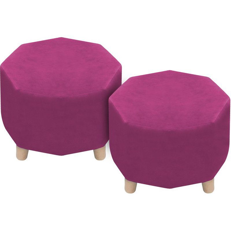 DORMILANDIA - Set x2 puff fucsia octagonal sídney