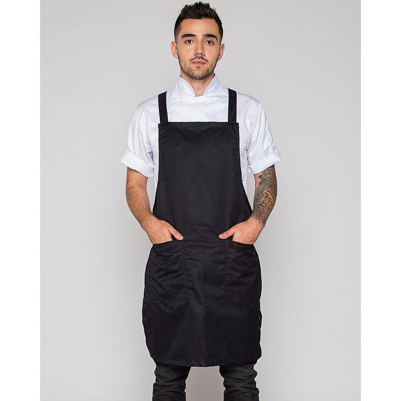 ALL IN CHEF - Delantal all in chef cruzado negro