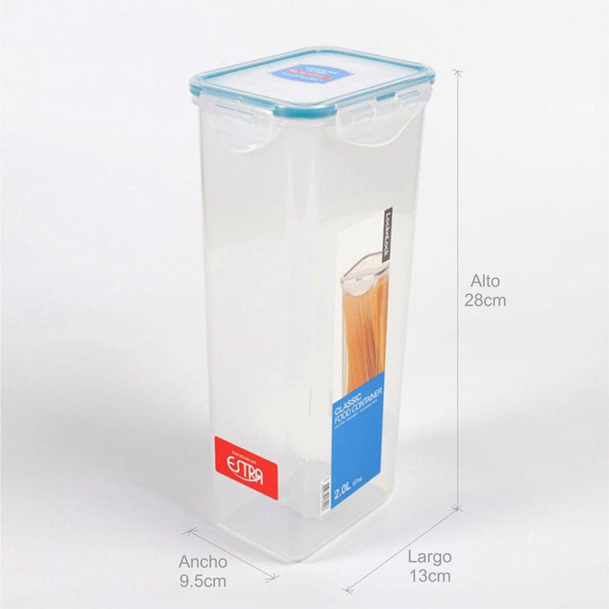 LOCK AND LOCK - Recipiente rectangular alto classic 2l transparente