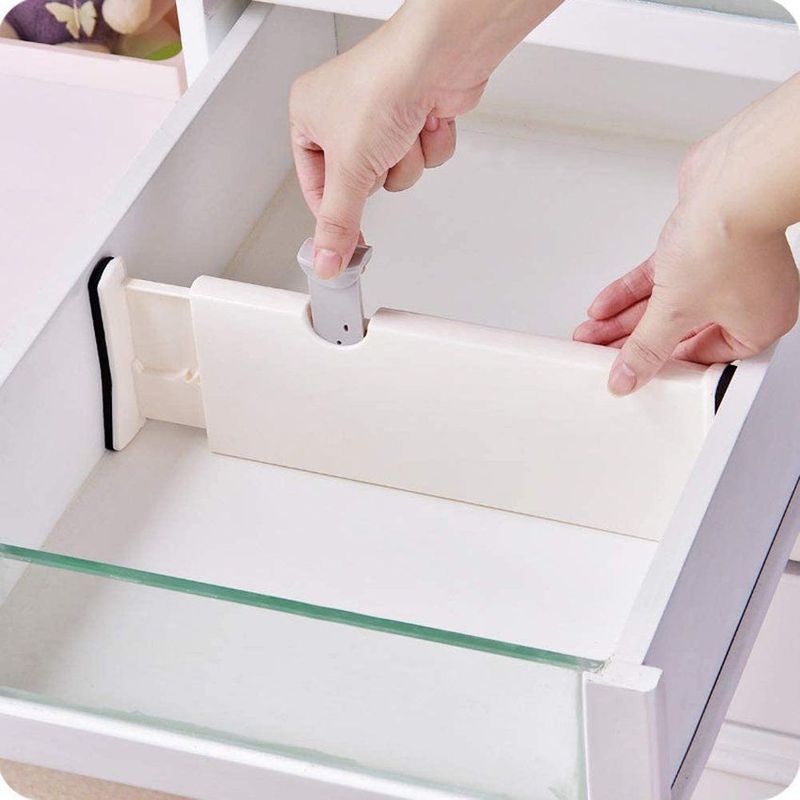 INDUHOGAR - Divisor organizador de cajones ajustable x 4 unidades marca induhogar