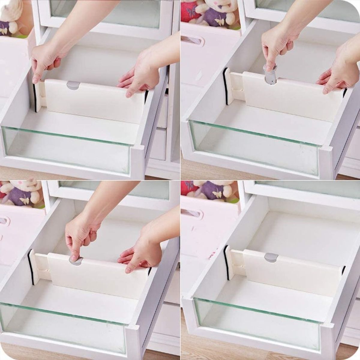 INDUHOGAR - Divisor organizador de cajones ajustable x 4 unidades marca induhogar