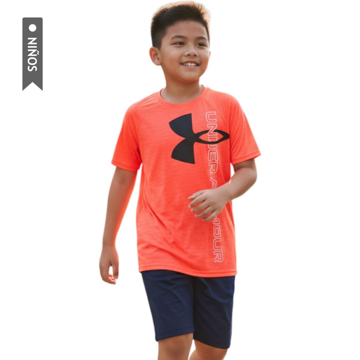 UNDER ARMOUR - Camiseta Under Armour Tech Split Niño-Salmón