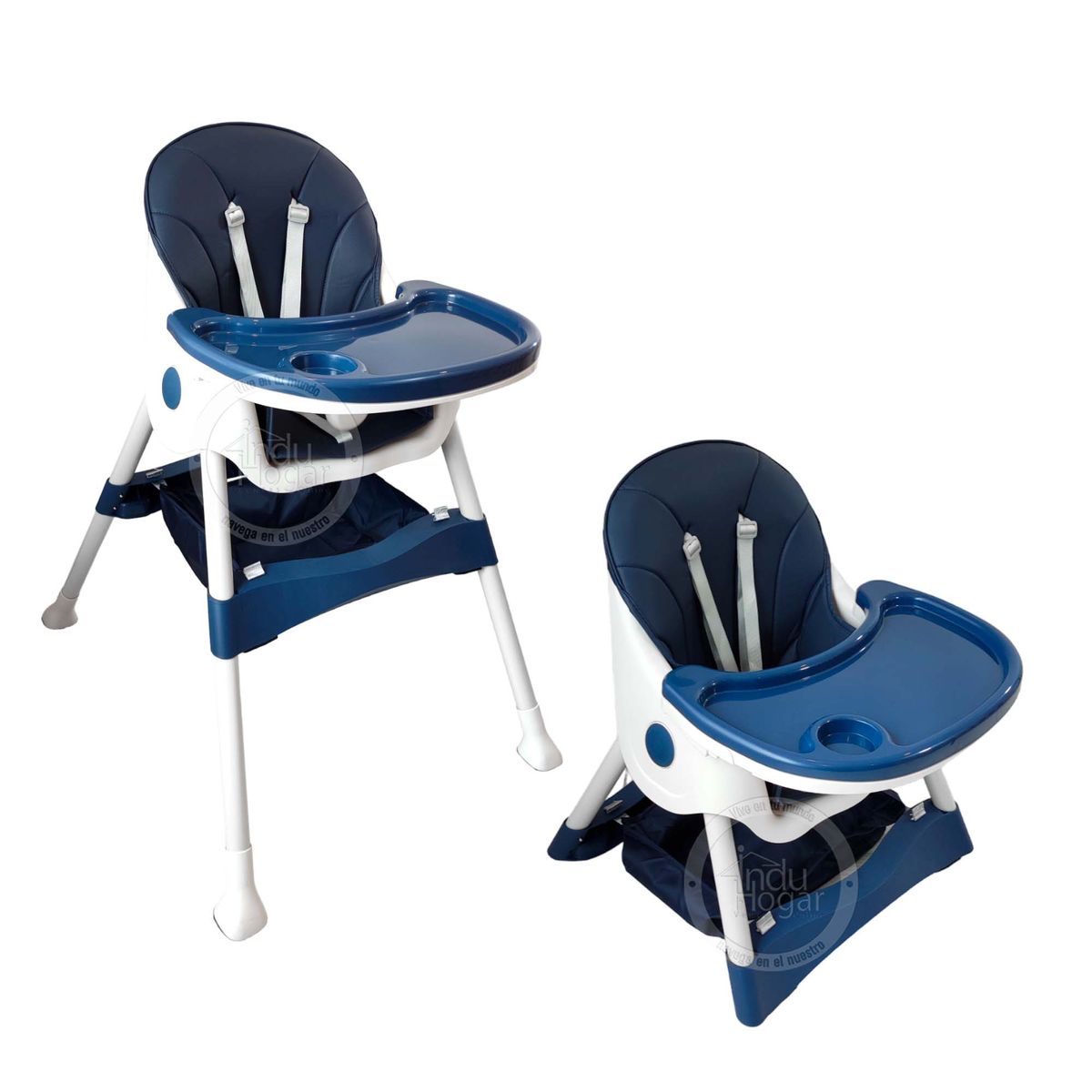 INDUHOGAR - Silla comedor para bebe doble altura marca induhogar azul