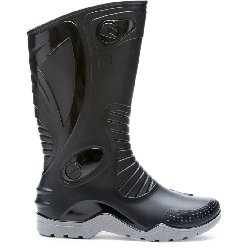 IDECAL - Botas de Lluvia Dakar color Negro Para Motociclistas Suela Gris
