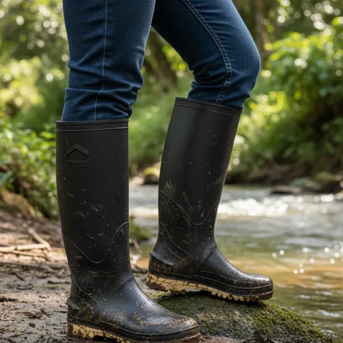 VENUS - Botas de Caucho Color Negro Marca Vereda Suela Amarilla