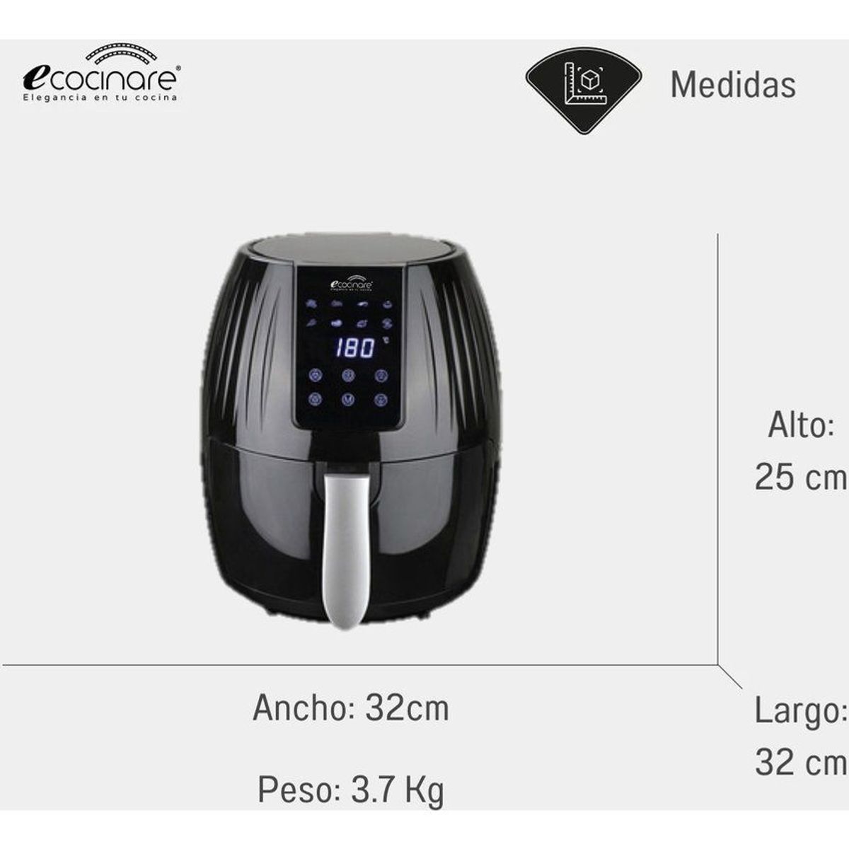 ECOCINARE - FREIDORA DE AIRE DIGITAL eCocinare 4.5 L 1300w