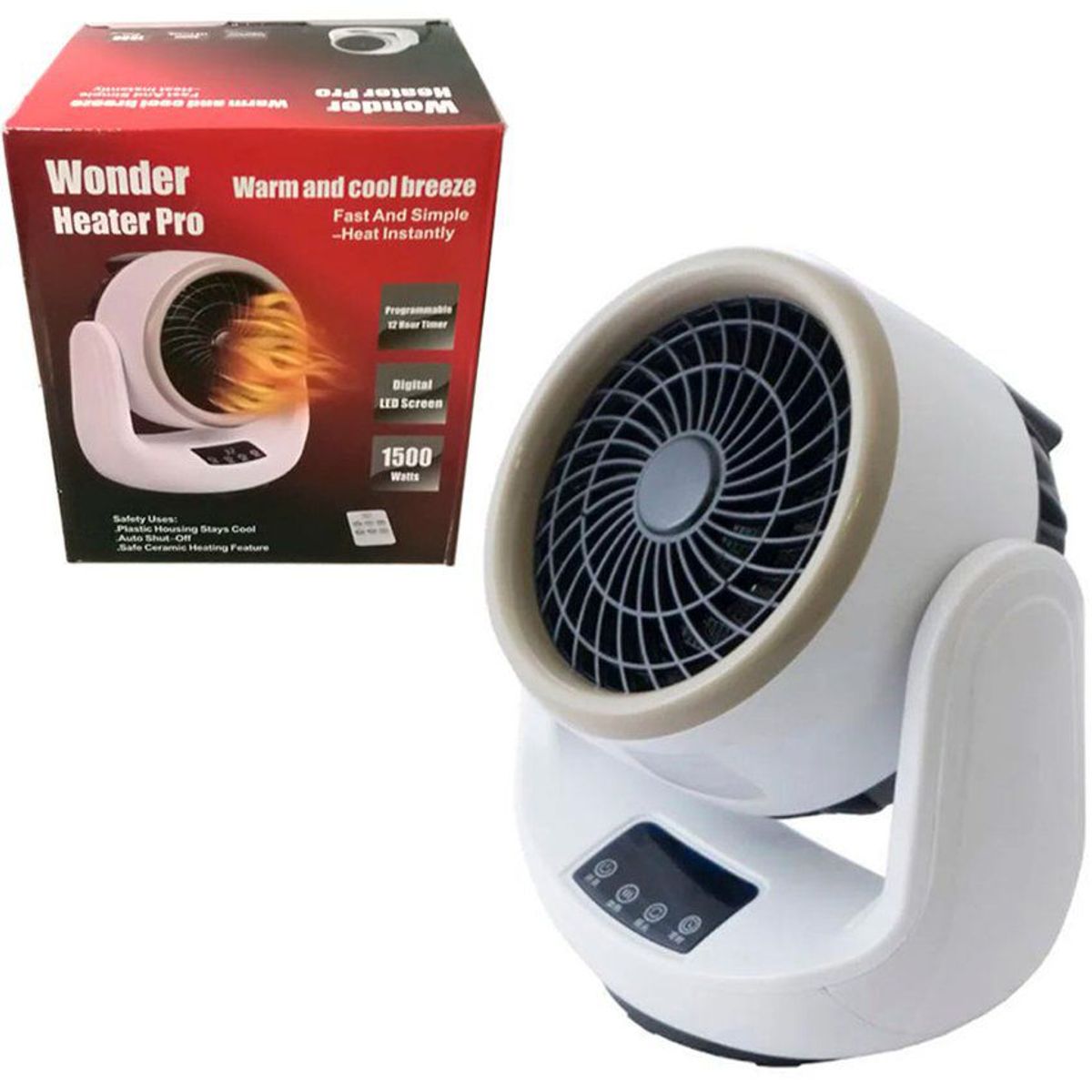 GENERICO - Calefactor Electrico 1500w Con Control Ventilador