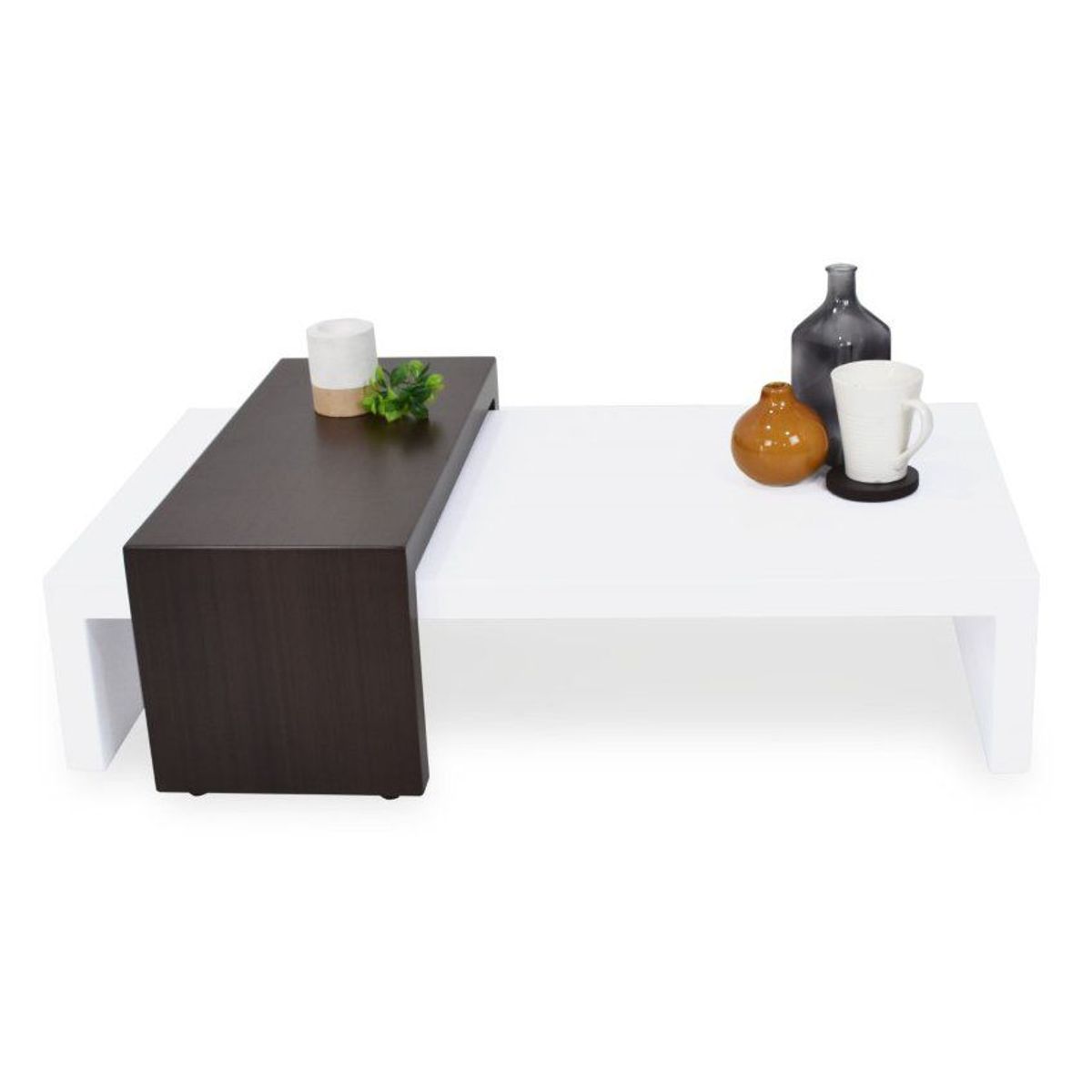 VENECIA - Mesa de Centro Montreal Blanco - Wengue