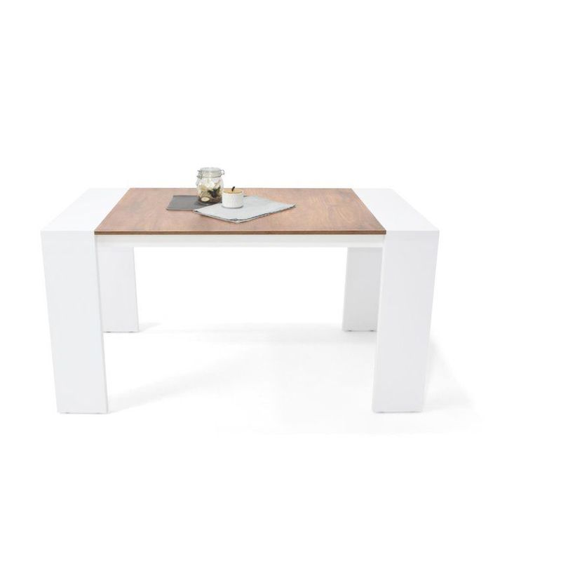 VENECIA - Mesa Comedor 6 Puestos Chicago Blanco Mácula