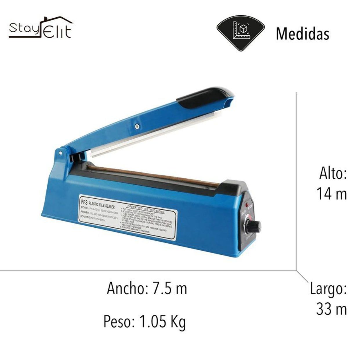 STAY ELIT - Maquina selladora termica de bolsas Stay Elit