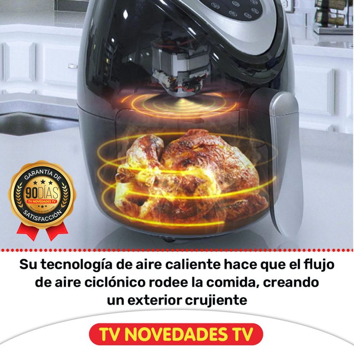TV NOVEDADES - Freidora De Aire Digital 3.2 L 7 Programas Breivon Air Fryer