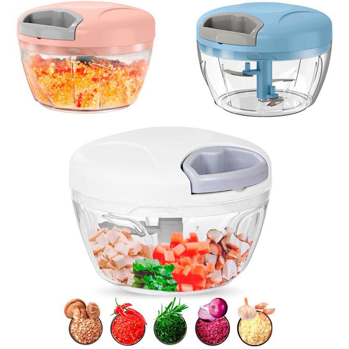 ZHOPI CO - Picador Cortador Manual Cuerda  Cuchilla 900ml