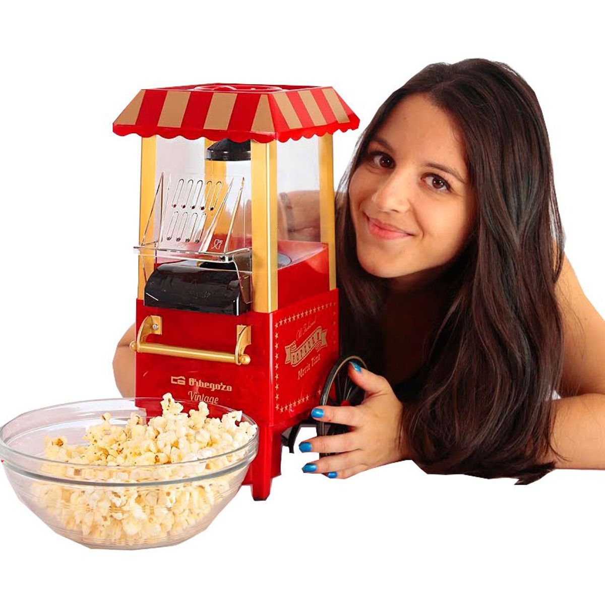 ZHOPI CO - Maquina Crispetera Palomitas Carrito Retro