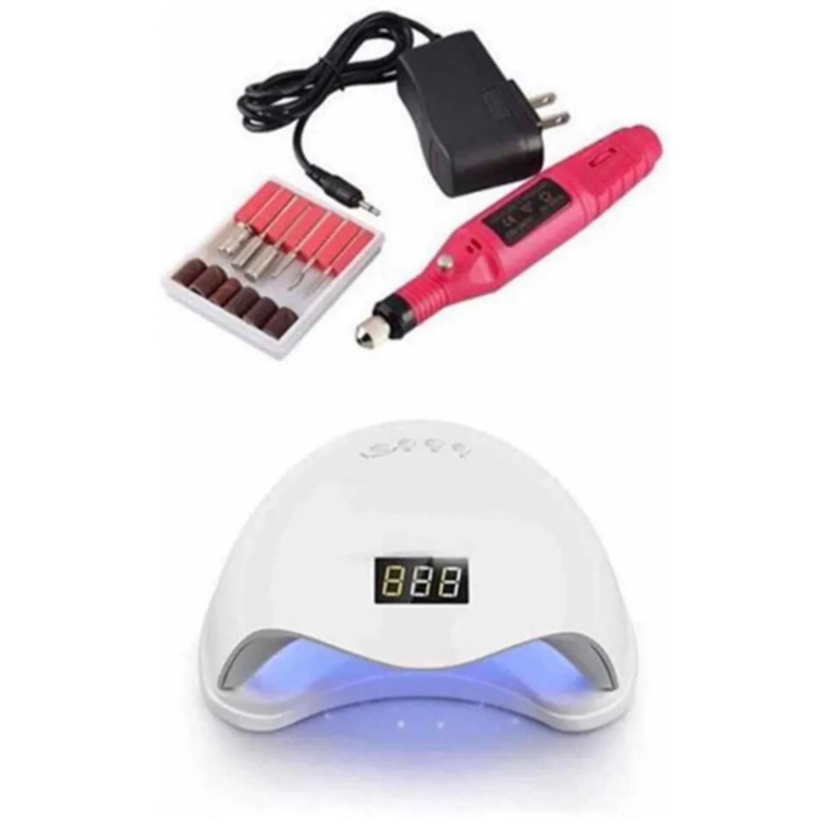 ZHOPI CO - Combo Lampara Led Uv Uñas 48 W Y Kit Pulidor
