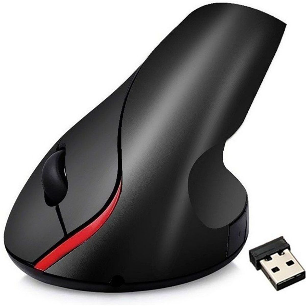 GENERICO - Mouse Vertical Ergonomico Optico Inalambrico Recargable 24g