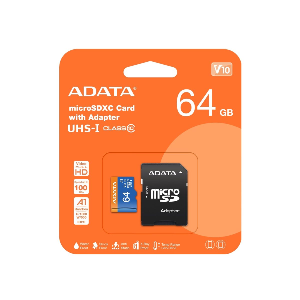 ADATA - Tarjeta de Memoria Micro SD Adata Premier 64GB Adaptador