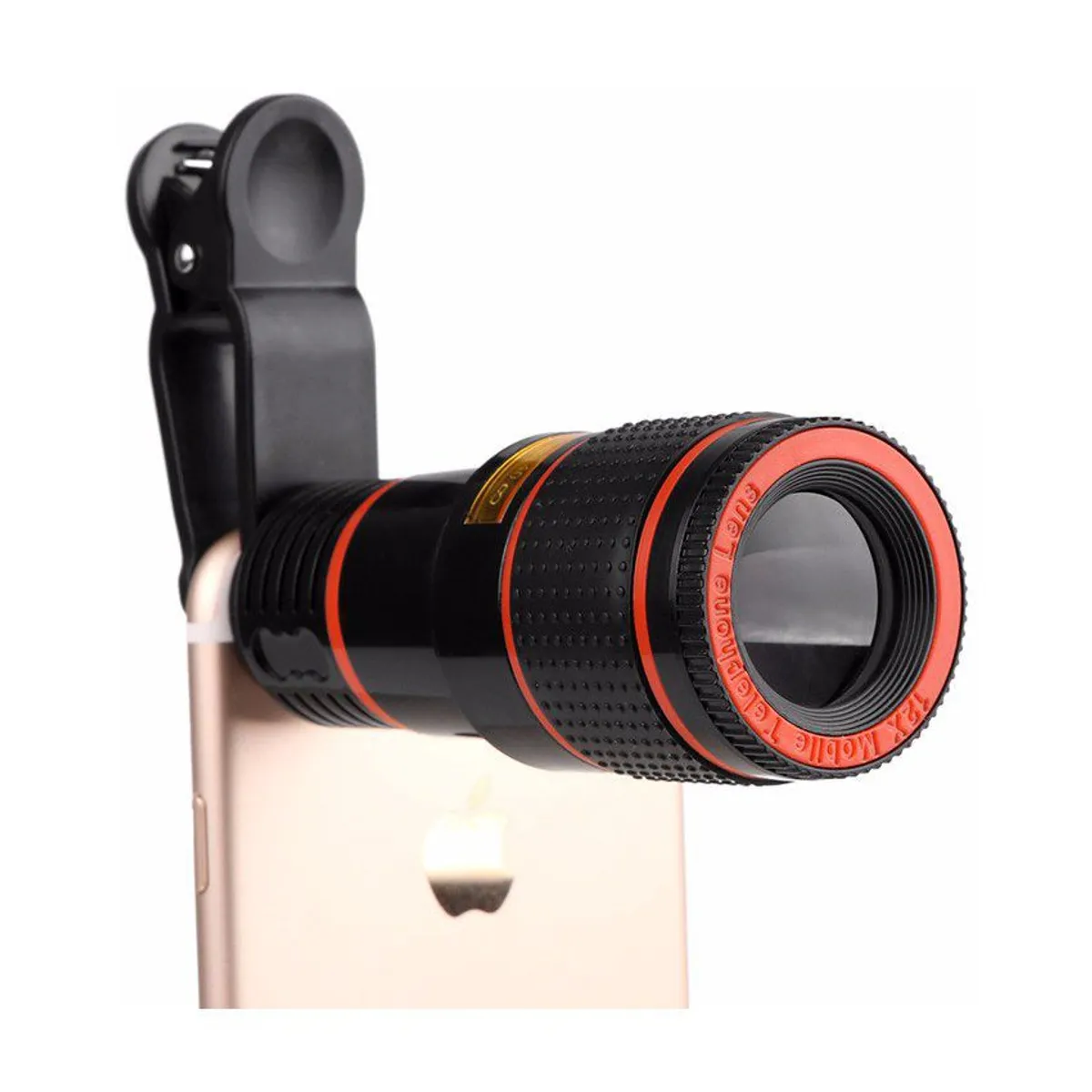 GENERICO - Lente zoom optico 12x celular tablet clip telescopio aumento