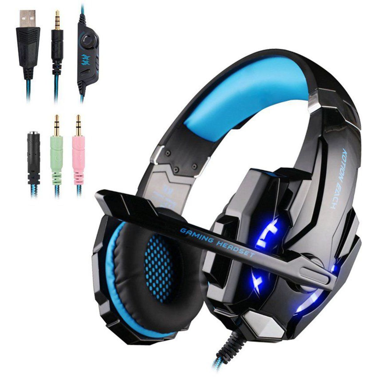 VARIOUS - Audifonos Diadema Gamer Kotion G9000 Microfono Usb Luz Led Gaming
