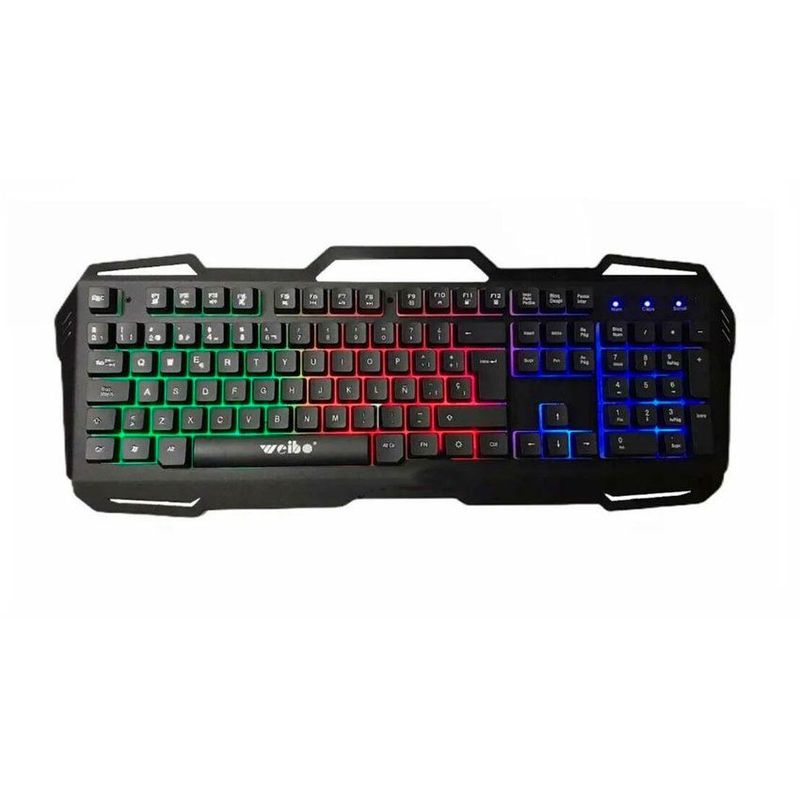 WEIBO - Teclado Gamer Weibo Wb-539 Qwerty Negro Retroiluminado