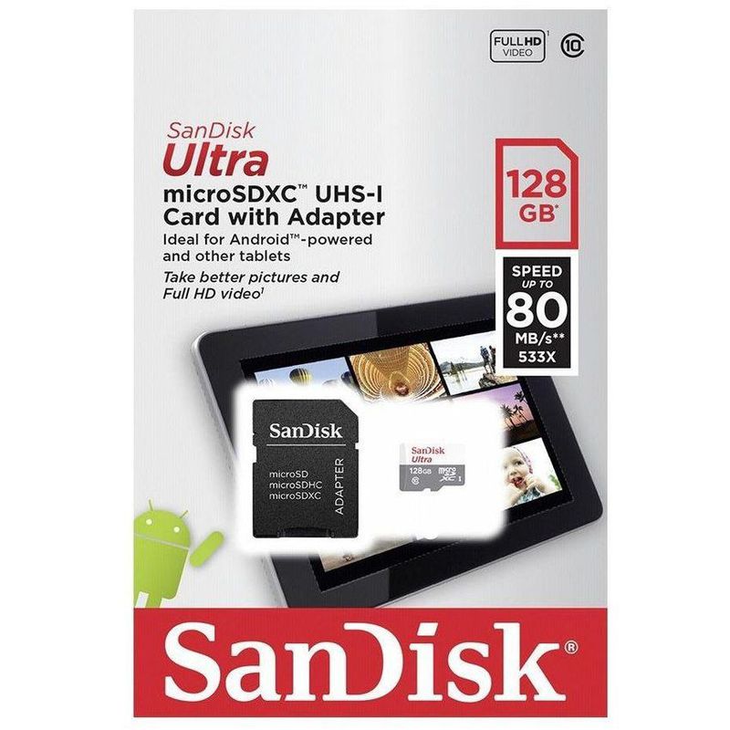 SANDISK - Memoria micro sd sandisk ultra de 128 gb