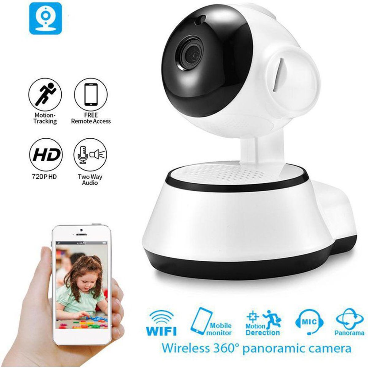 ZHOPI CO - Camara Ip Robotica Wifi Doble Via Visión Nocturna