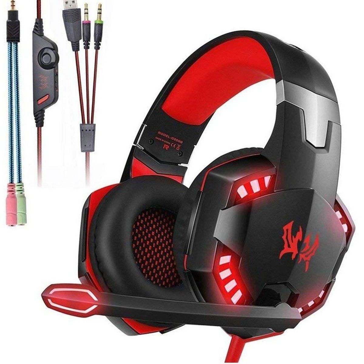 KOTION EACH - Audifonos Diadema Gamer Kotion G2000 Microfono usb LED Headset Gaming