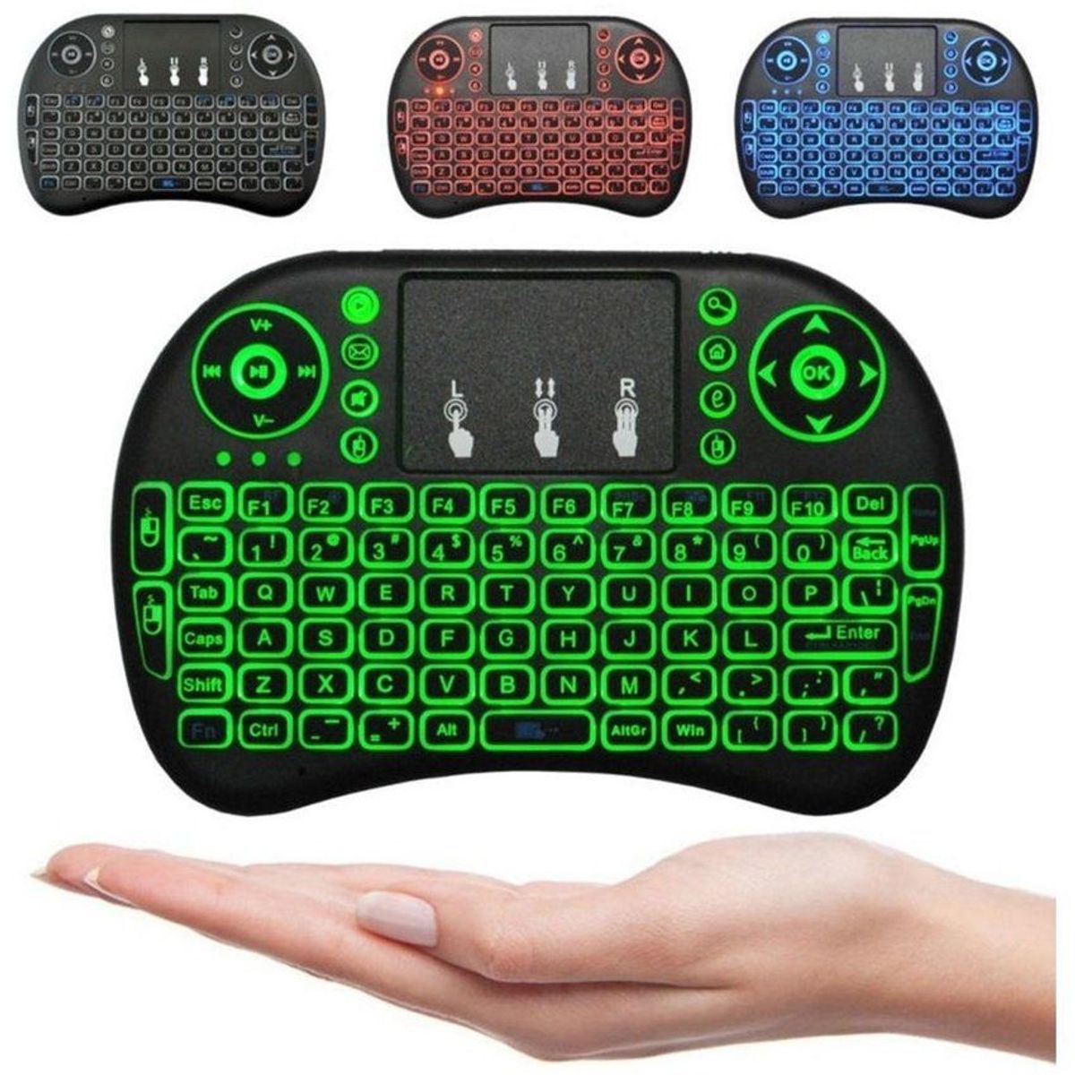 ZHOPI CO - Mini Teclado Inalambrico USB Smart Tv Tablet Pc Play Mouse Integrado