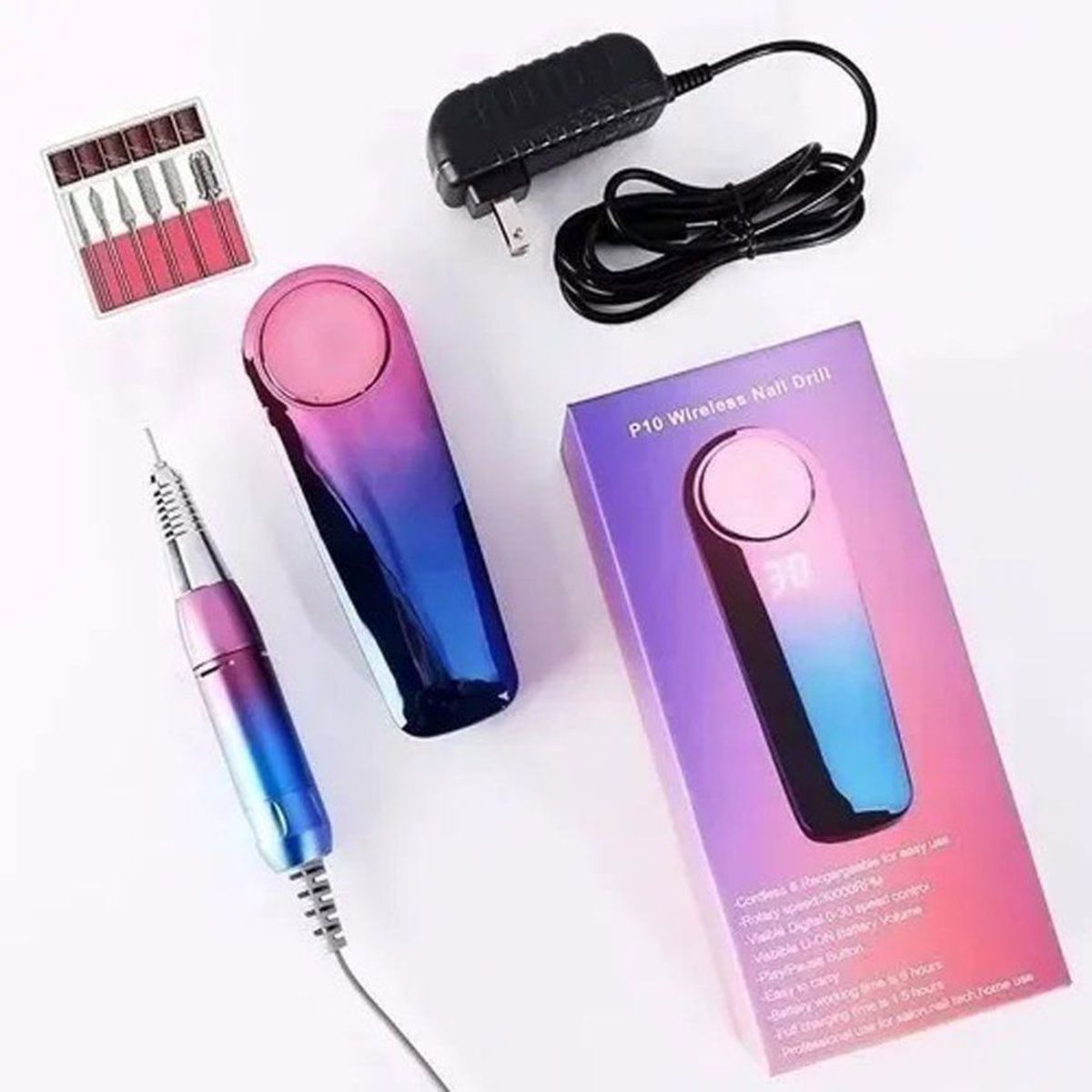 VARIOUS - Pulidor UÃ±as Profesional Portatil Recargable Drill p10