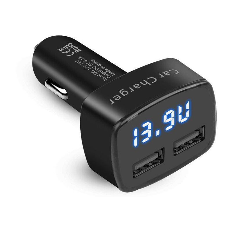 GENERICO - Medidor voltaje bateria carro cargador usb vehicular