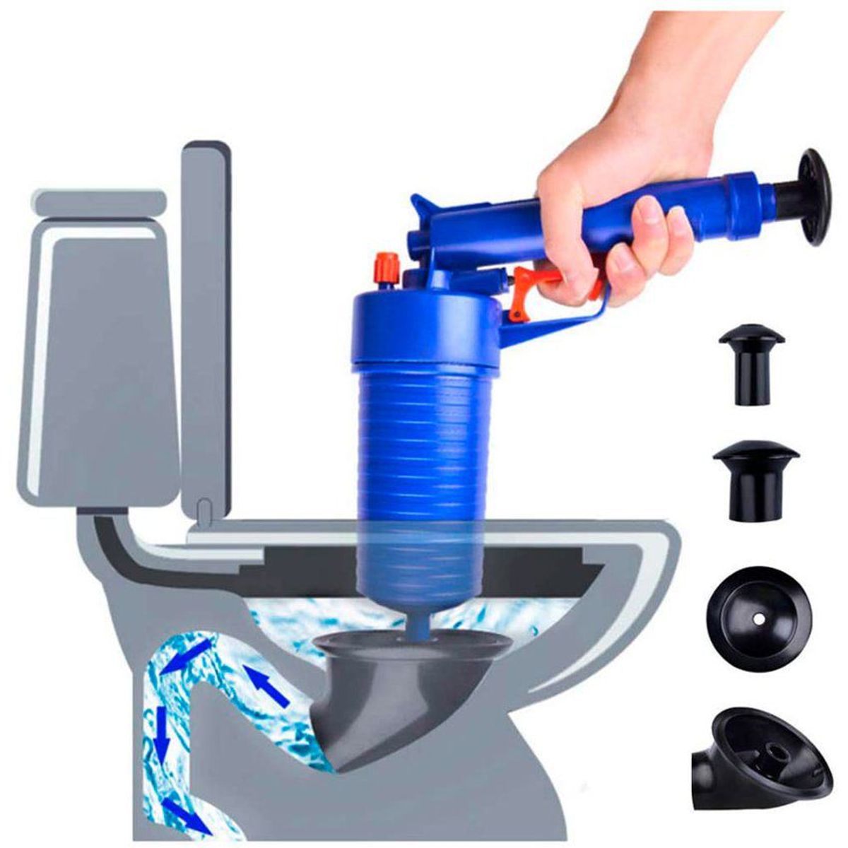 ZHOPI CO - Destapa Cañería Bomba Presión Inodoro Lavaplatos Baño Desagües