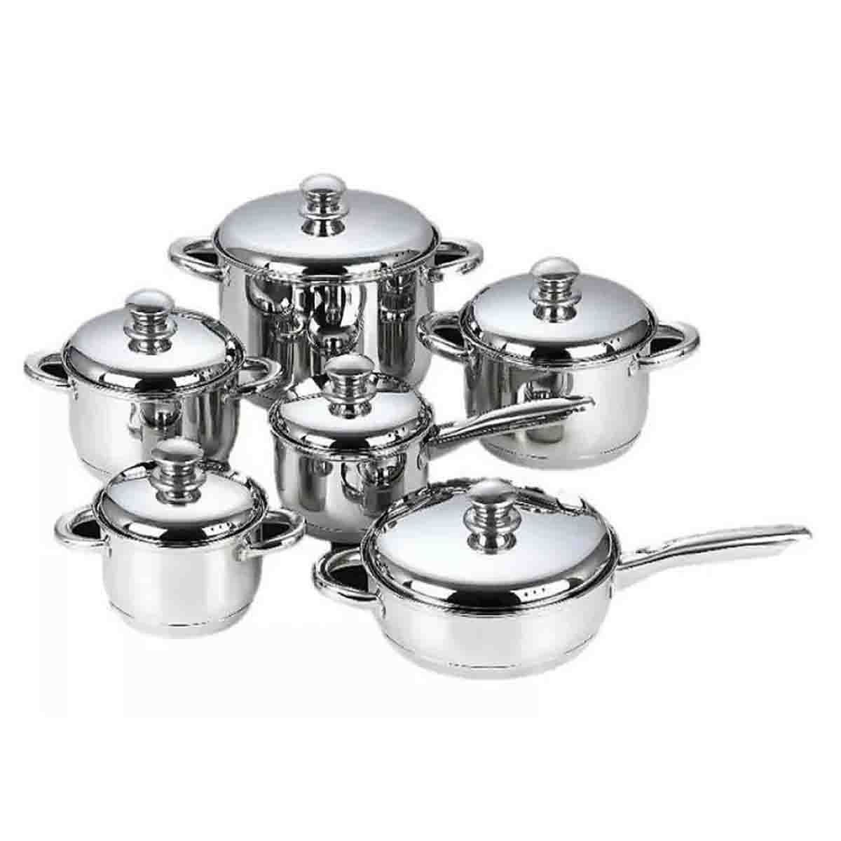 ONE PIXEL - Bateria De Ollas Acero Quirurgico 12 Piezas Para Cocina