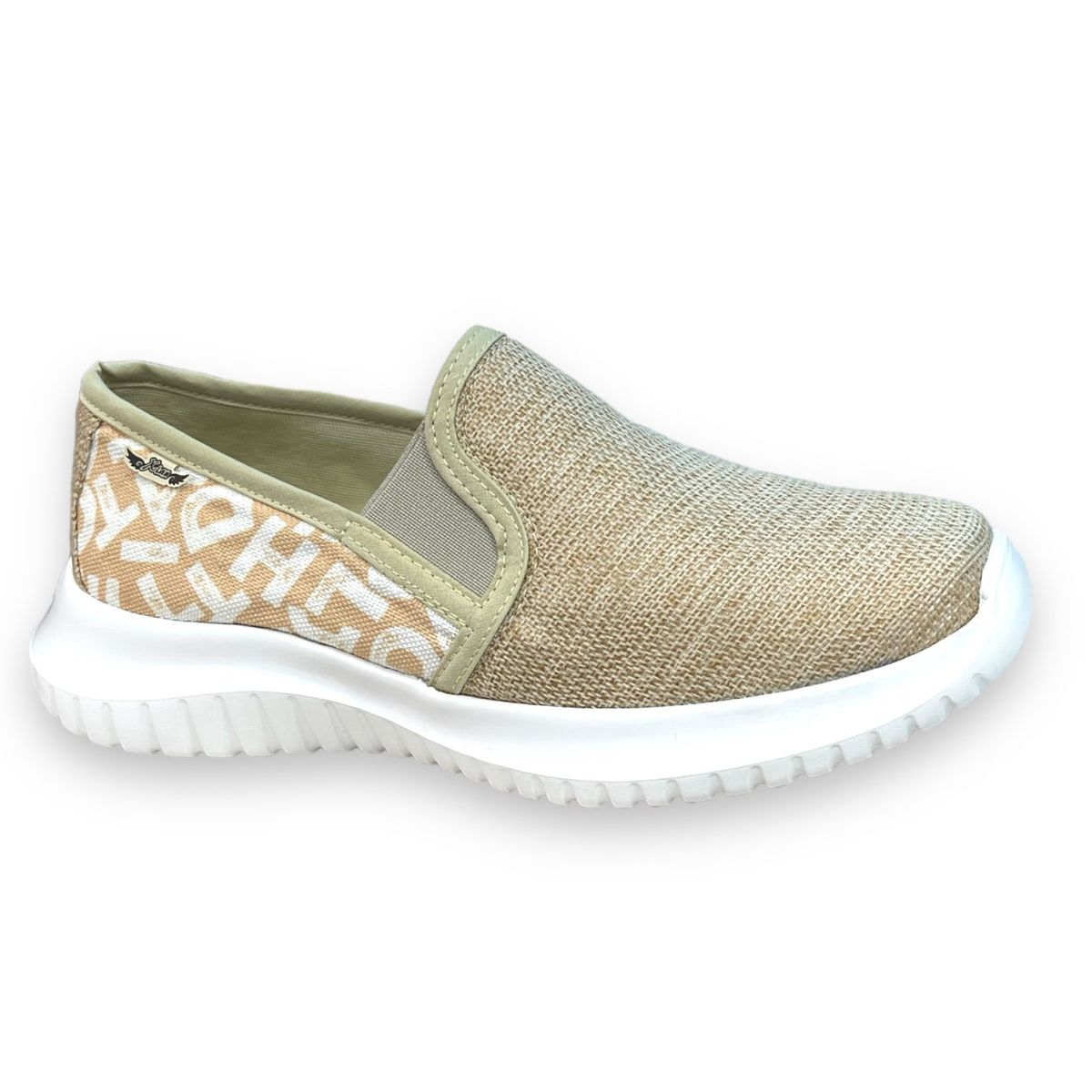 XIAN SHOES - UltraLivianos letras beige MUJER