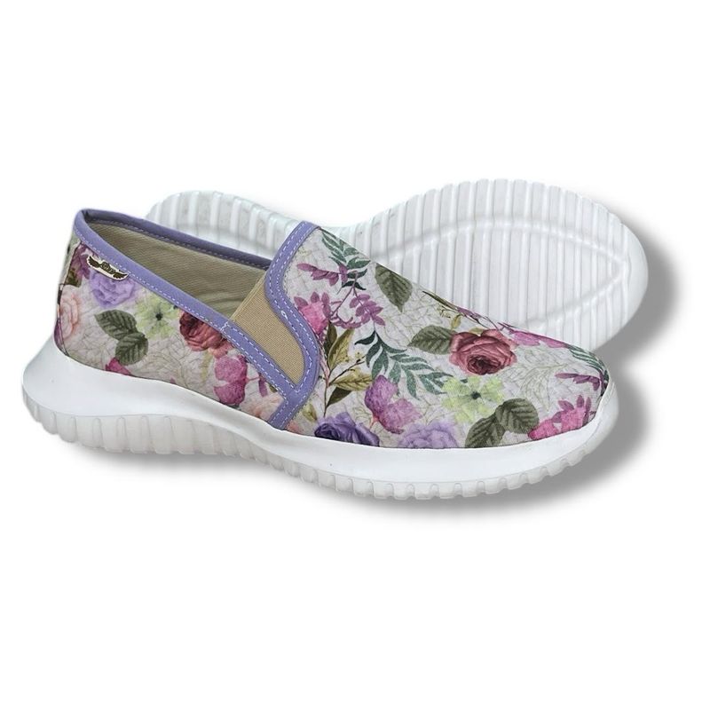 XIAN SHOES - Ultralivianos flores moradas MUJER