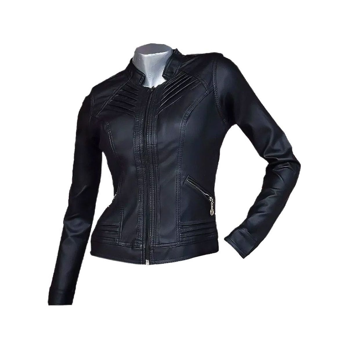 SYK - Chaqueta para mujer en cuero sintético garantizada.