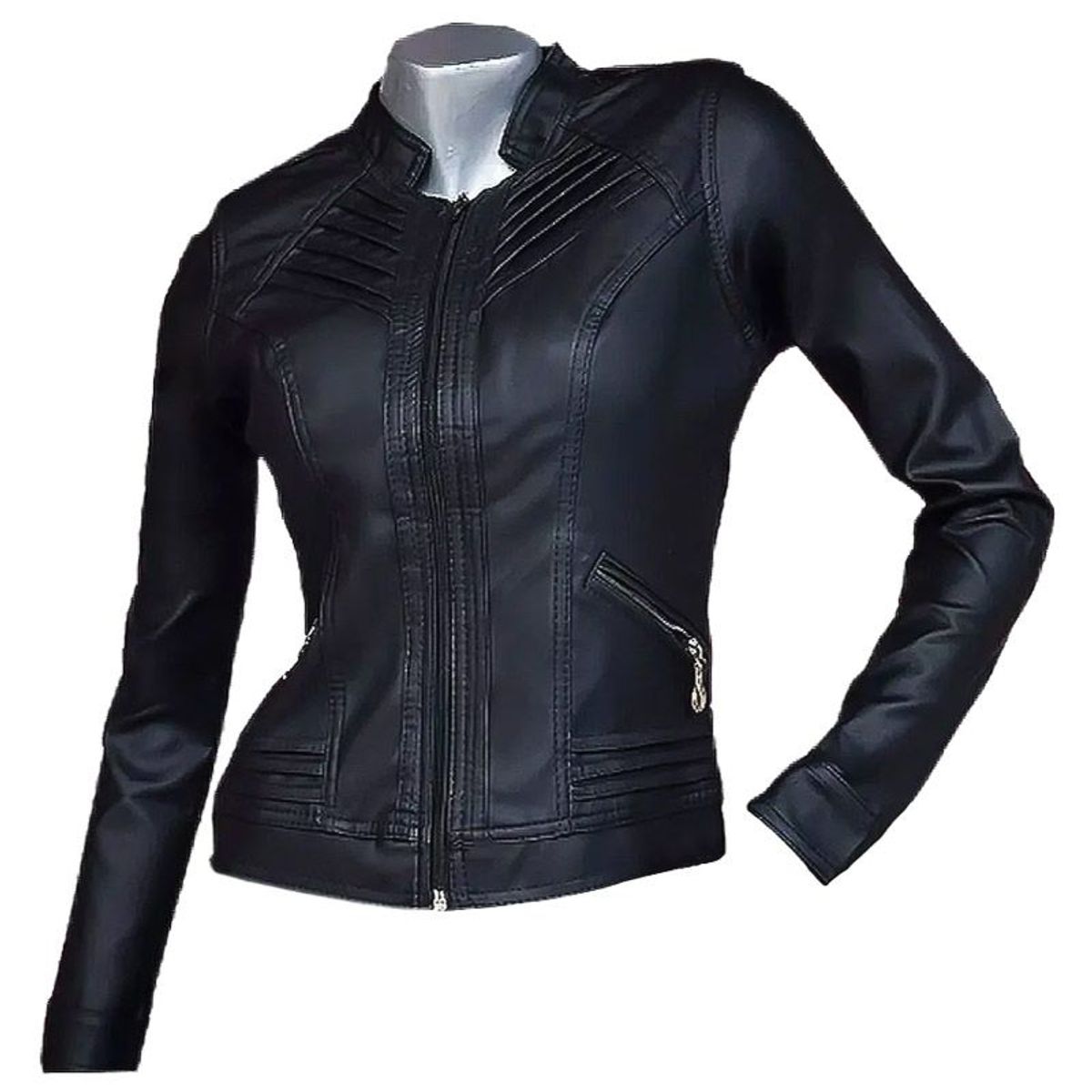 SYK - Chaqueta para mujer en cuero sintético garantizada.