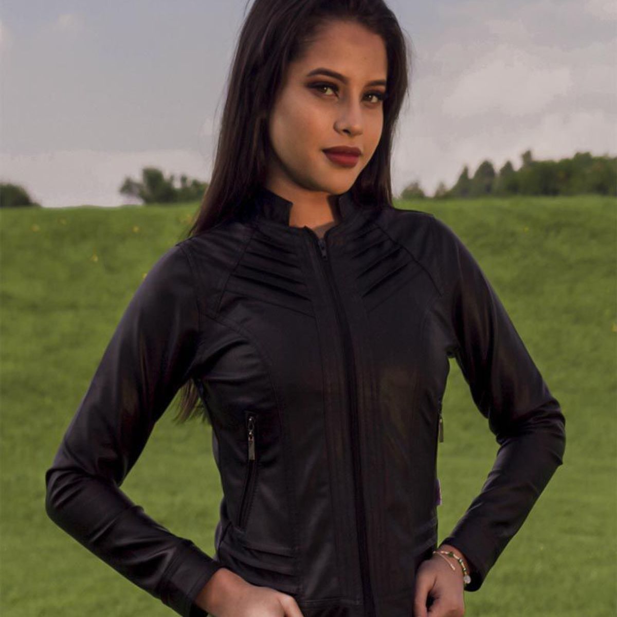 SYK - Chaqueta para mujer en cuero sintético garantizada.