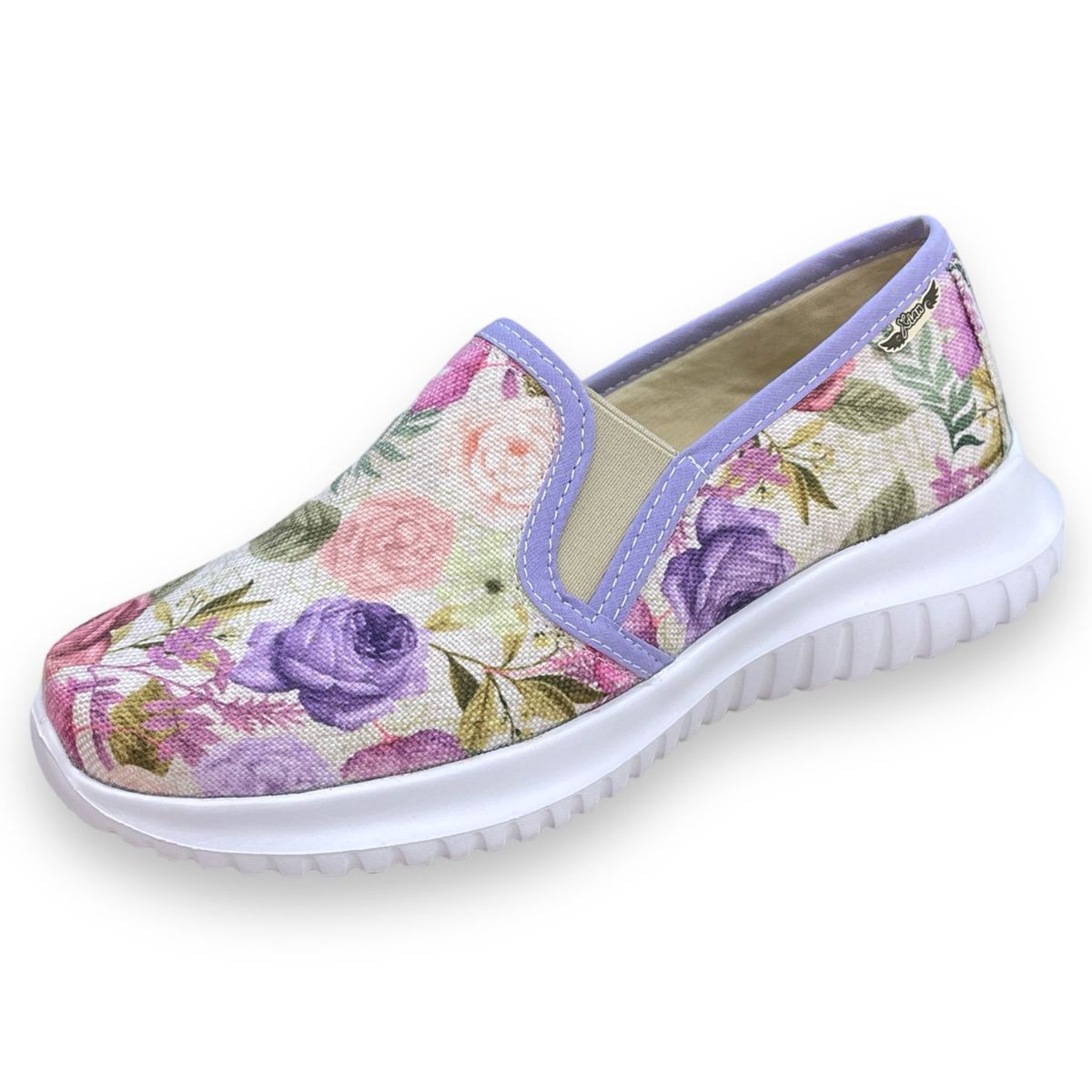 XIAN SHOES - Ultraliviano flores lila MUJER