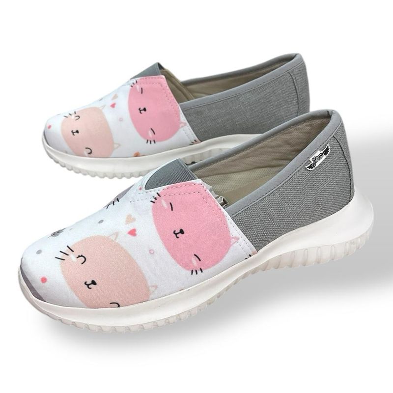 XIAN SHOES - Ultraliviano gatos grises MUJER