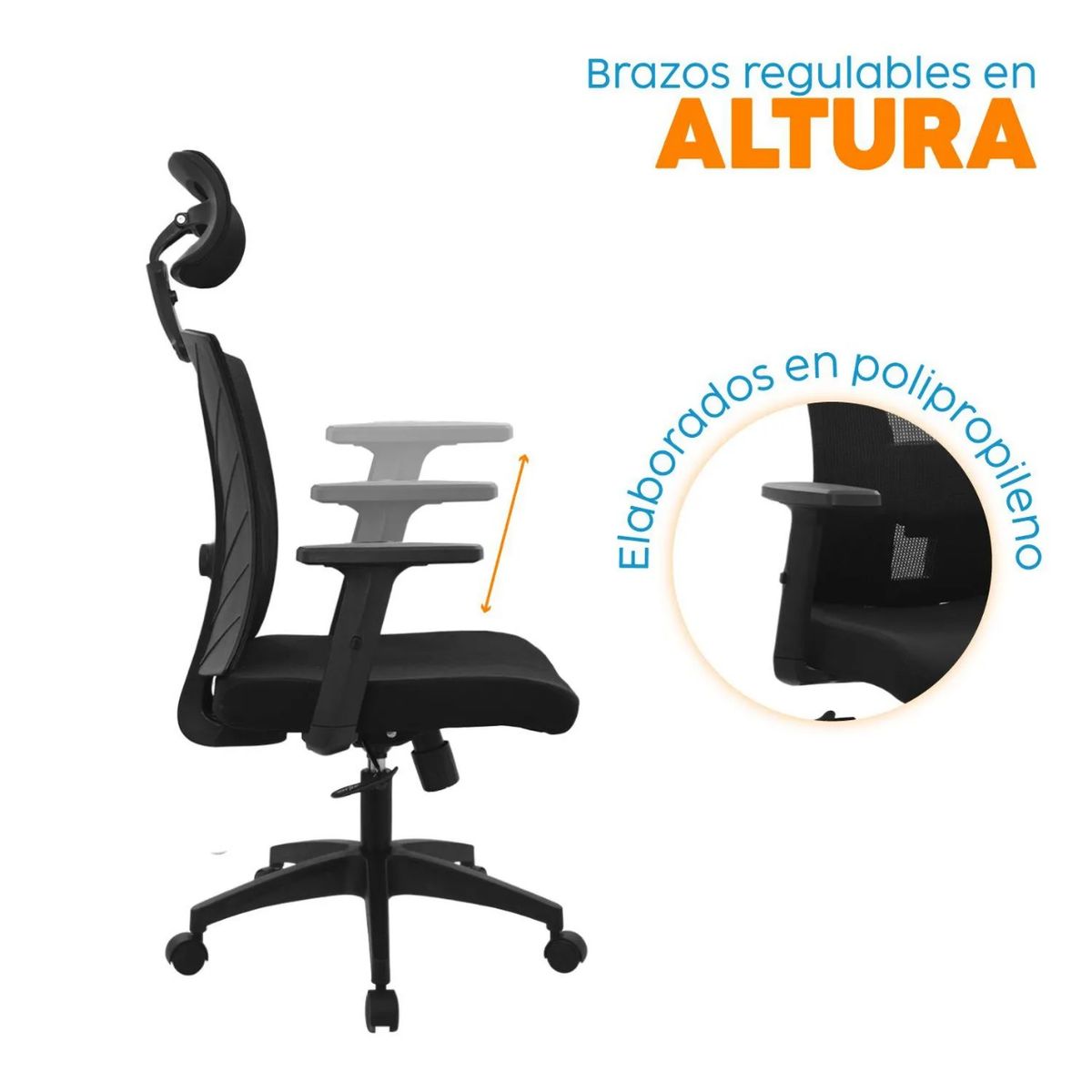 ZER - Silla Escritorio Home Office Shanghai con Apoyo Lumbar Negro