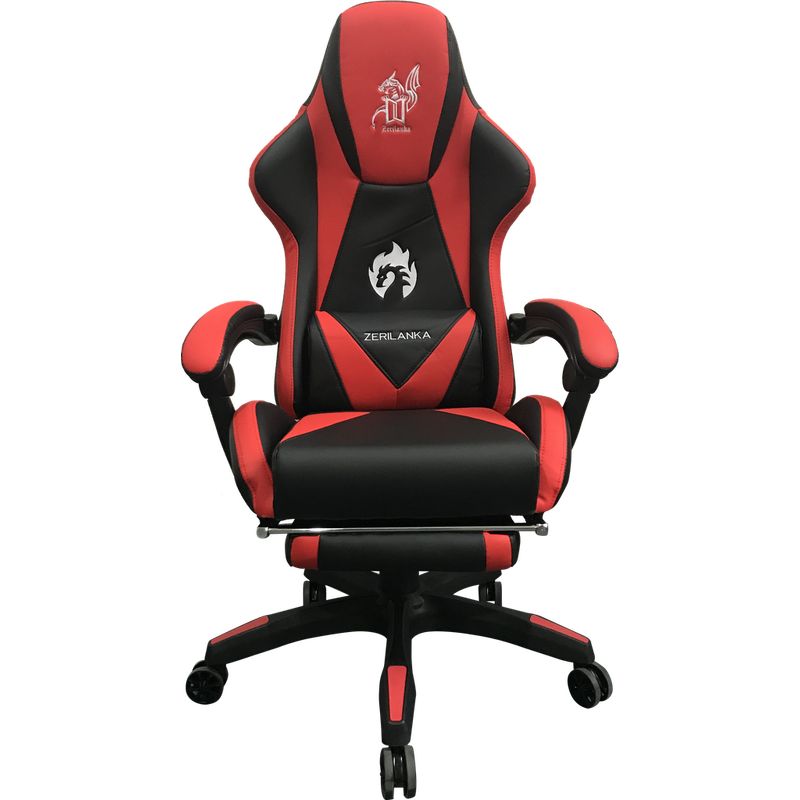 ZER - SILLA GAMER EN CUERO PU REPOSAPIES COJIN 150°  AKIRA - ROJA.