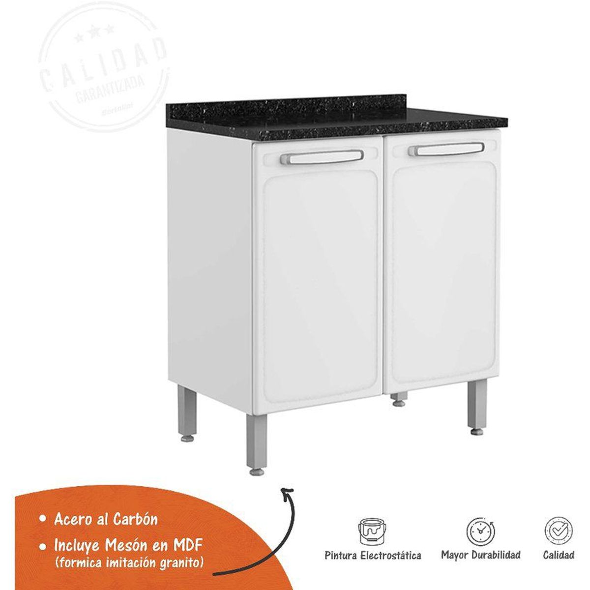 BERTOLINI - Mueble inferior de cocina con tabla 80 cm bertolini blanco