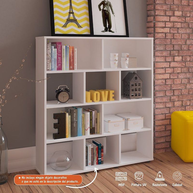BERTOLINI - Biblioteca estanteria en mdp 91cm 10 entrepaños bertolini - blanco